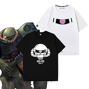 モビルスーツ Tシャツ MS-06F ZAKU II Mobile Suit Gundam Zaku II Anime TV Series Japanese Men's